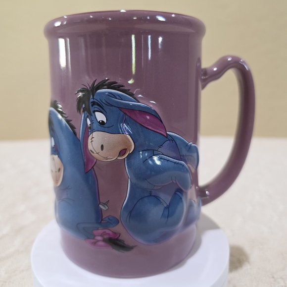 Disney Store Faces and Poses of Eeyore 3D Purple and Blue Cup Coffee Mug - Picture 1 of 9